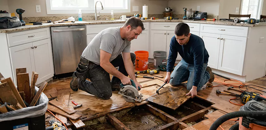 Kitchen Floor Water Damage Repair in Herriman